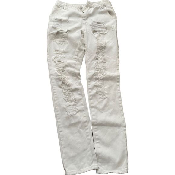 ASOS Jeans US 2 Denim High Rise Distressed Glamorous casual - Picture 2 of 8